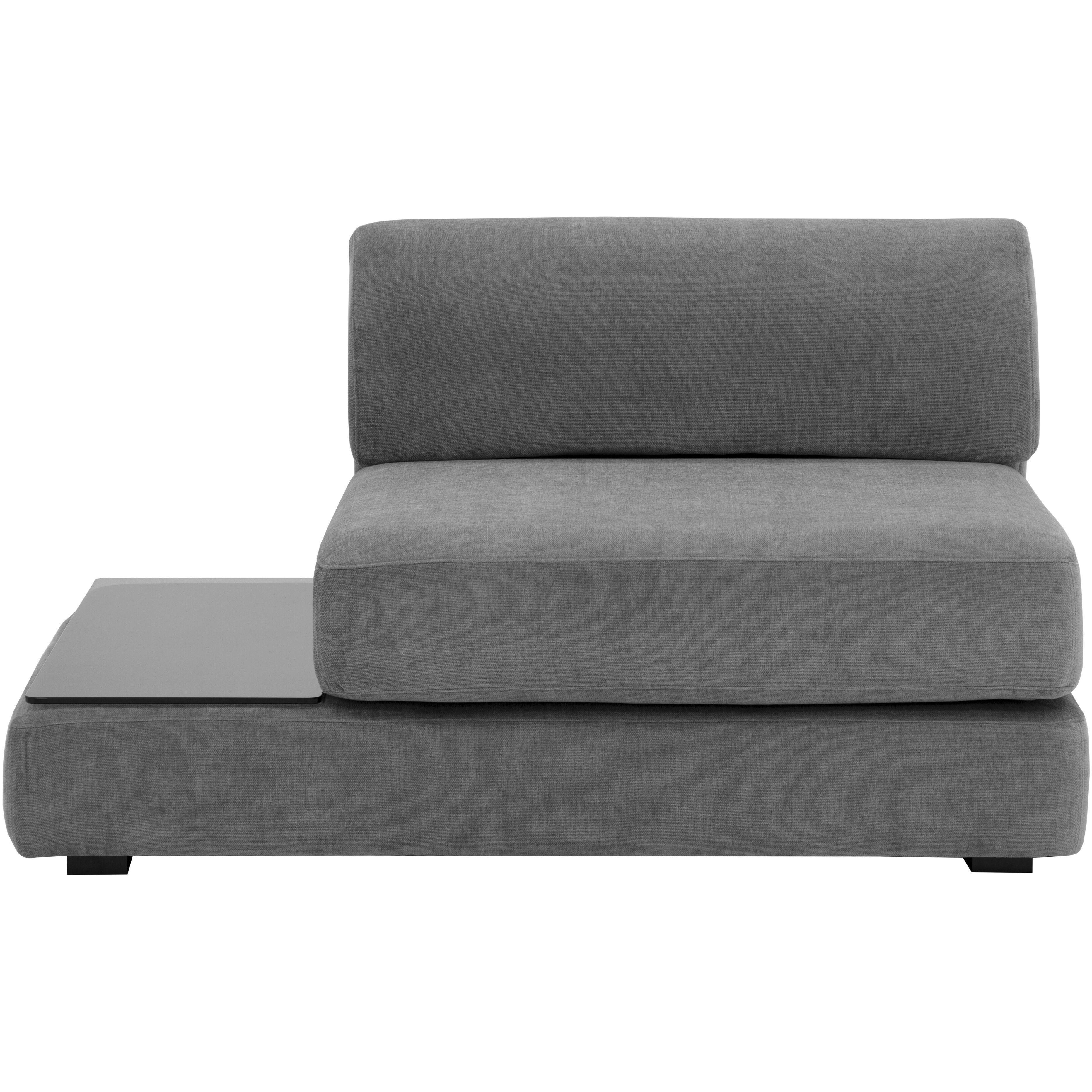 Harmony Danny Dark Grey Modular Armless Chair, Left Shelf